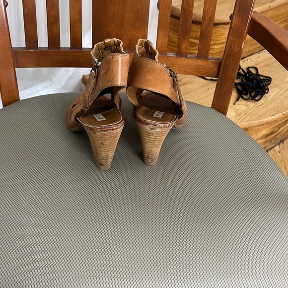 PAUL GREEN Cuoio Brown Cayanne Leather Peep Toe Bootie Boot/ sandal - Picture 3 of 14